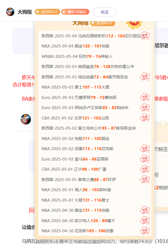 近7天持续胜加分 20胜12凸显测算优势 
